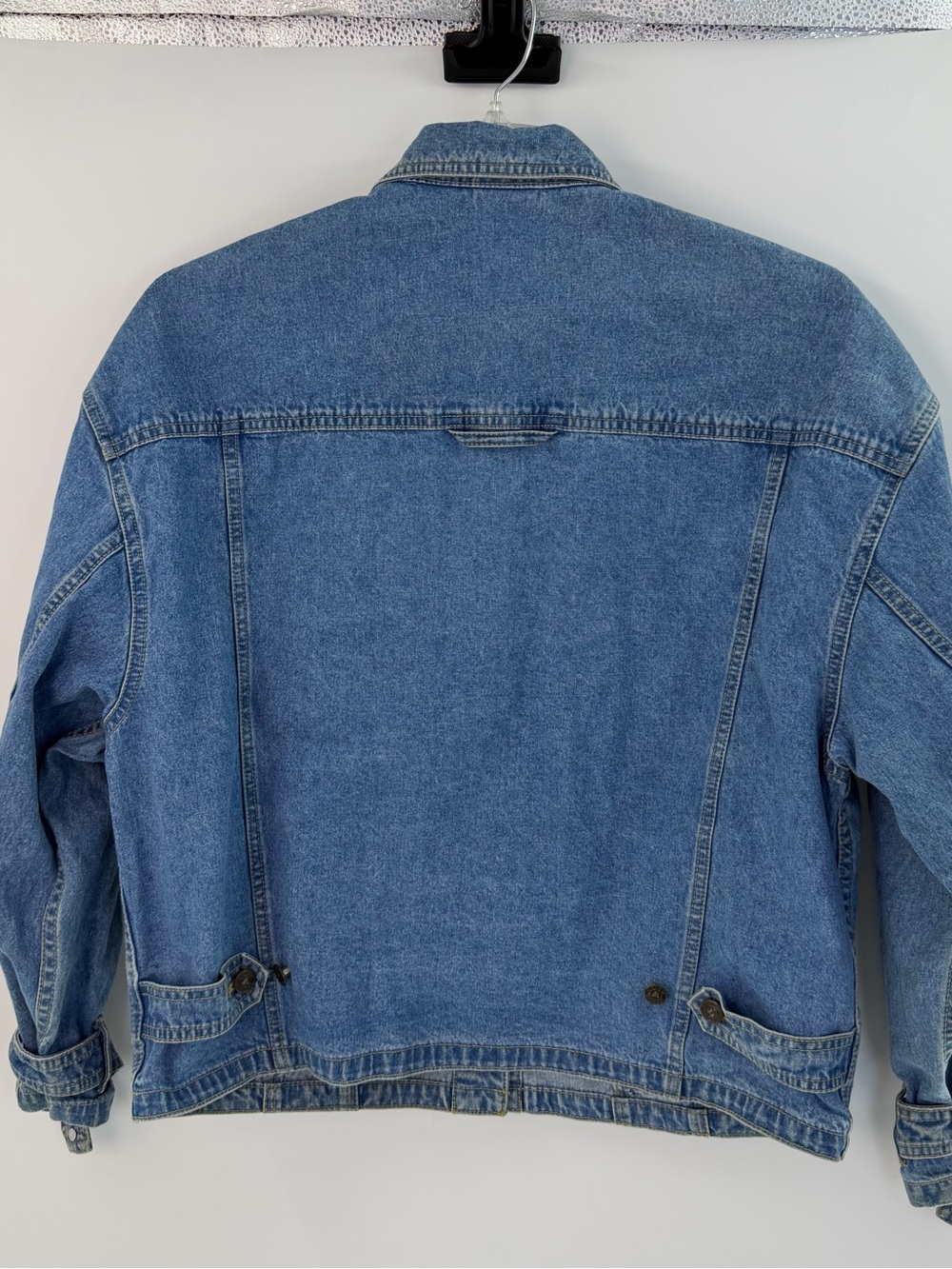 Lizwear Vintage Denim Jacket Womens Large Blue Cotton Trucker Utility Coat - Picture 2 of 11